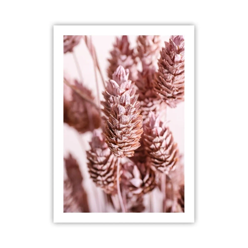 Affiche - Poster - Gros plan de fleurs séchées dans des tons de rose - 50x70cm - Apparemment discret - Décoration murale moderne pour le salon et la chambre ARTTOR