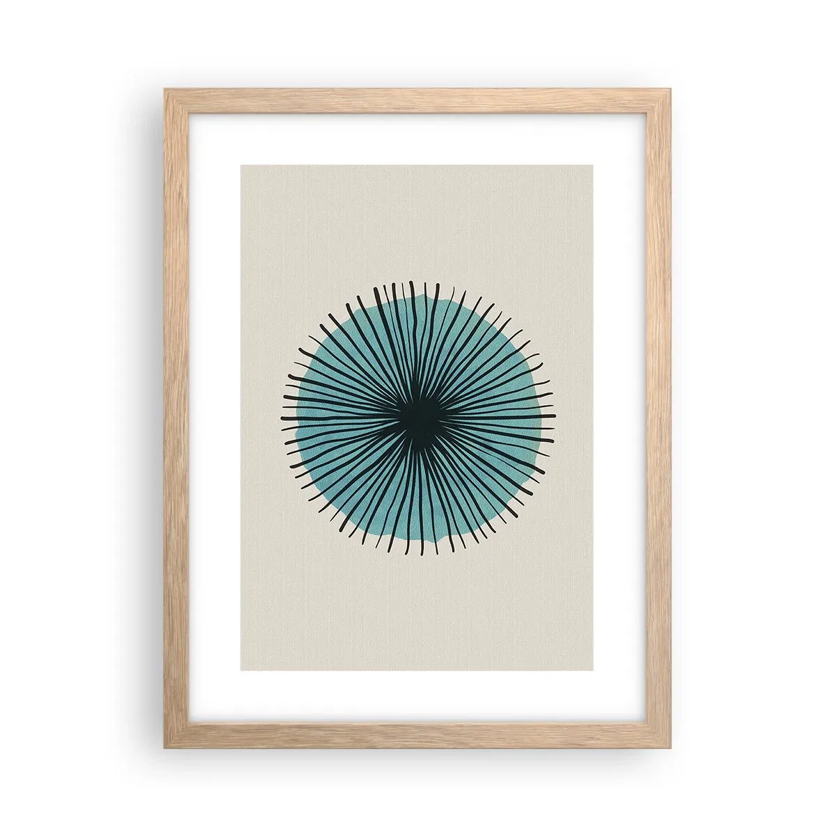 Affiche dans un chêne clair - Poster - Rayonnant dans l'azur - 30x40 cm