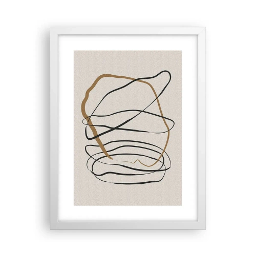 Affiche dans un cadre blanc - Poster - Composition – danse en boucle - 30x40 cm