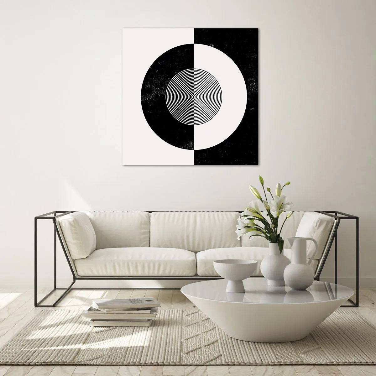 Impression sur verre - Image sur verre - Harmonie de noir et blanc - 30x30 cm