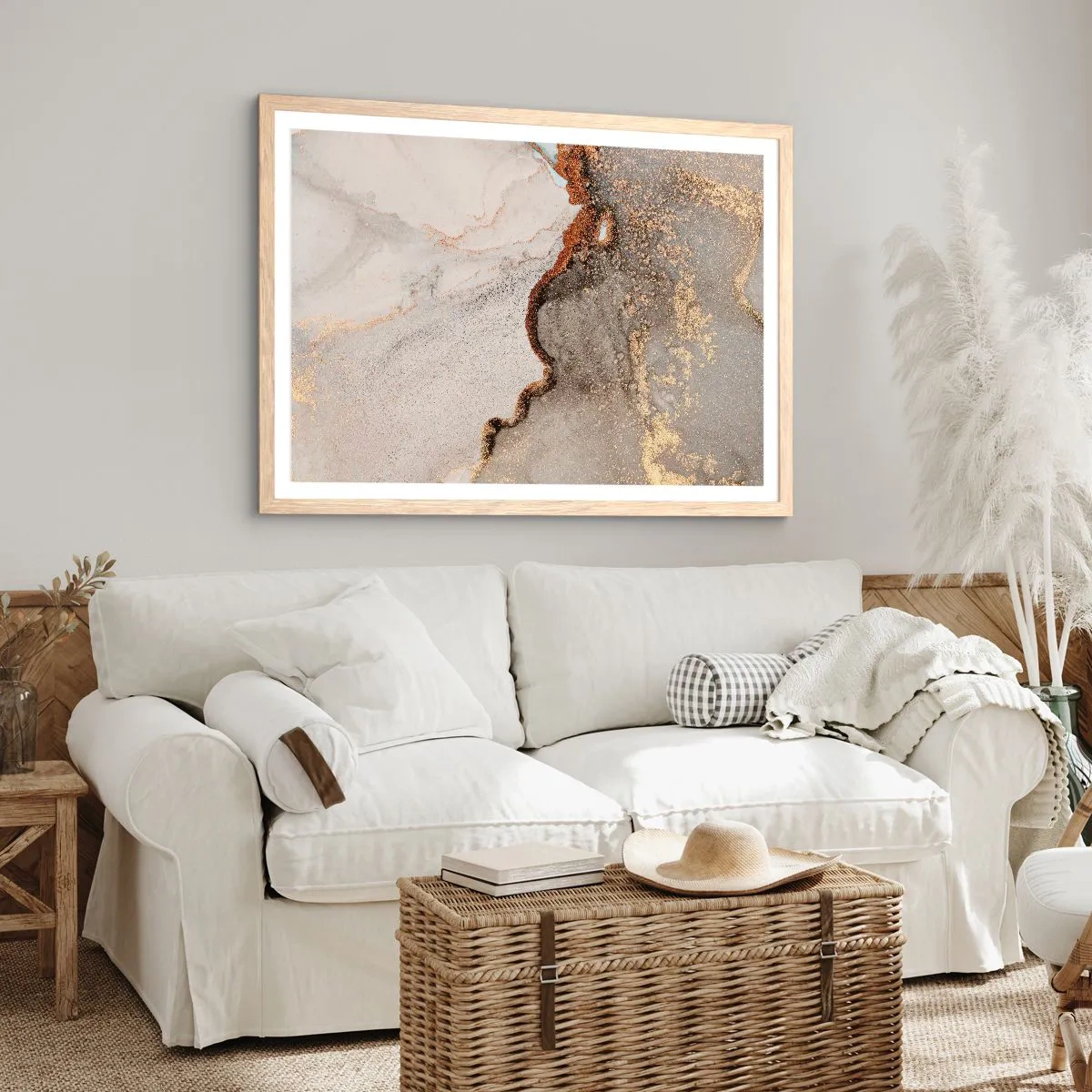 Affiche dans un chêne clair - Poster - Aux frontières des couleurs - 100x70 cm