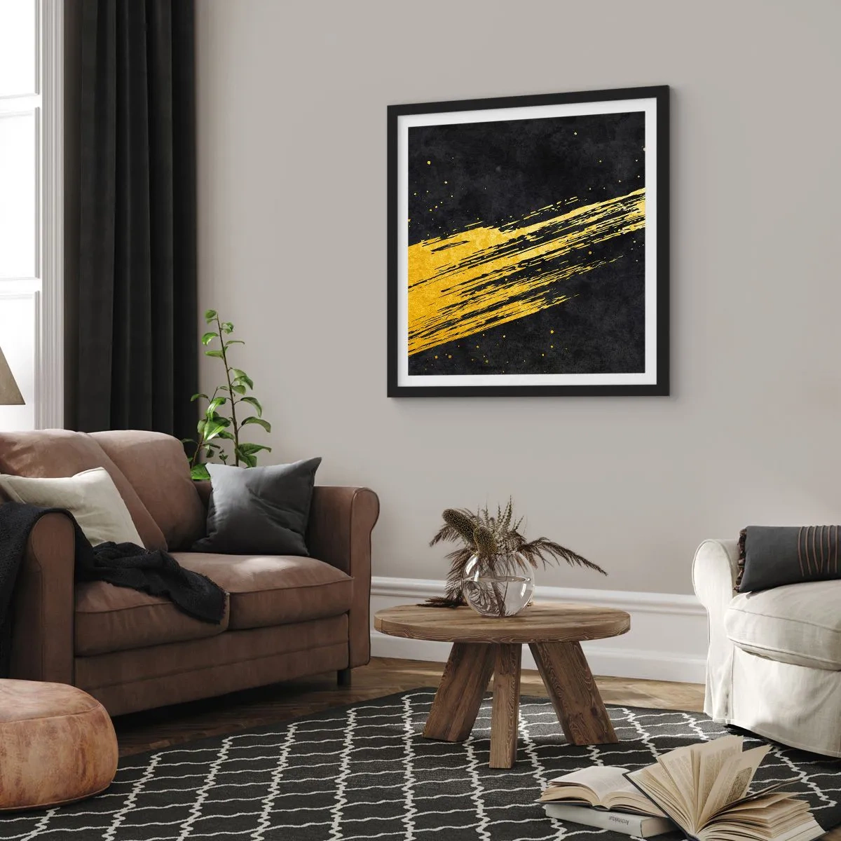 Affiche dans un cadre noir - Poster - Sautez dans l'hyperespace - 60x60 cm