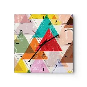 Horloge murale - Pendule murale - Trois par trois - 40x40 cm