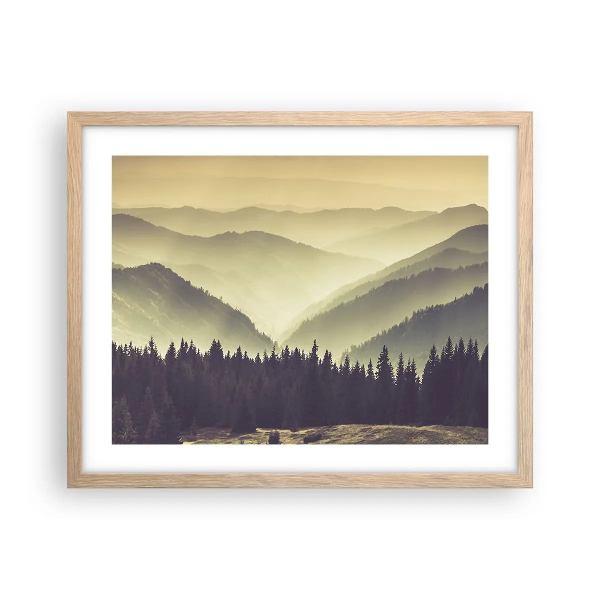 Affiche dans un chêne clair - Poster - Derrière les sept montagnes… - 50x40 cm