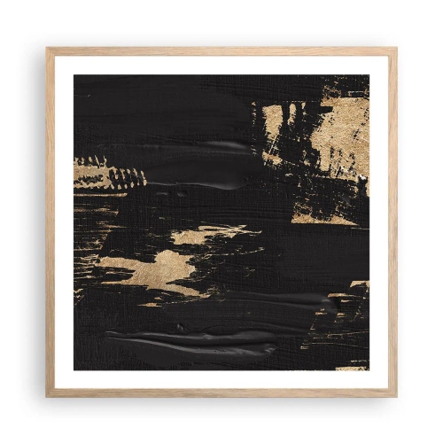 Affiche dans un chêne clair - Poster - Empreinte du toucher - 60x60 cm