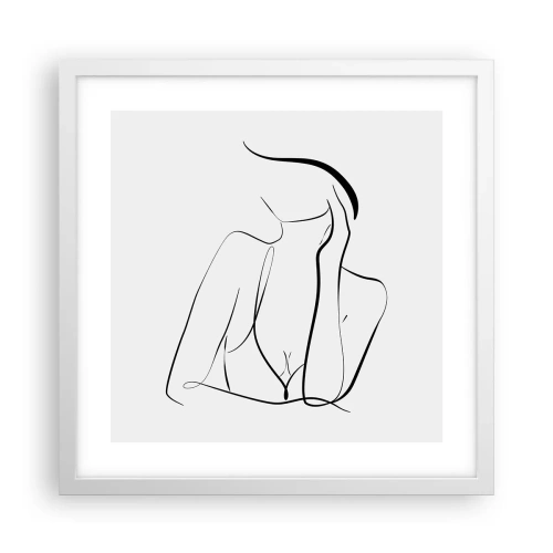 Affiche dans un cadre blanc - Poster - Sur les vague d'un rêve - 40x40 cm