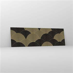 Impression sur verre - Image sur verre - Motif Art Déco avec demi-cercles et lignes dorées - 160x50cm - Unité dans la multiplicité - Décoration murale moderne pour le salon et la chambre ARTTOR