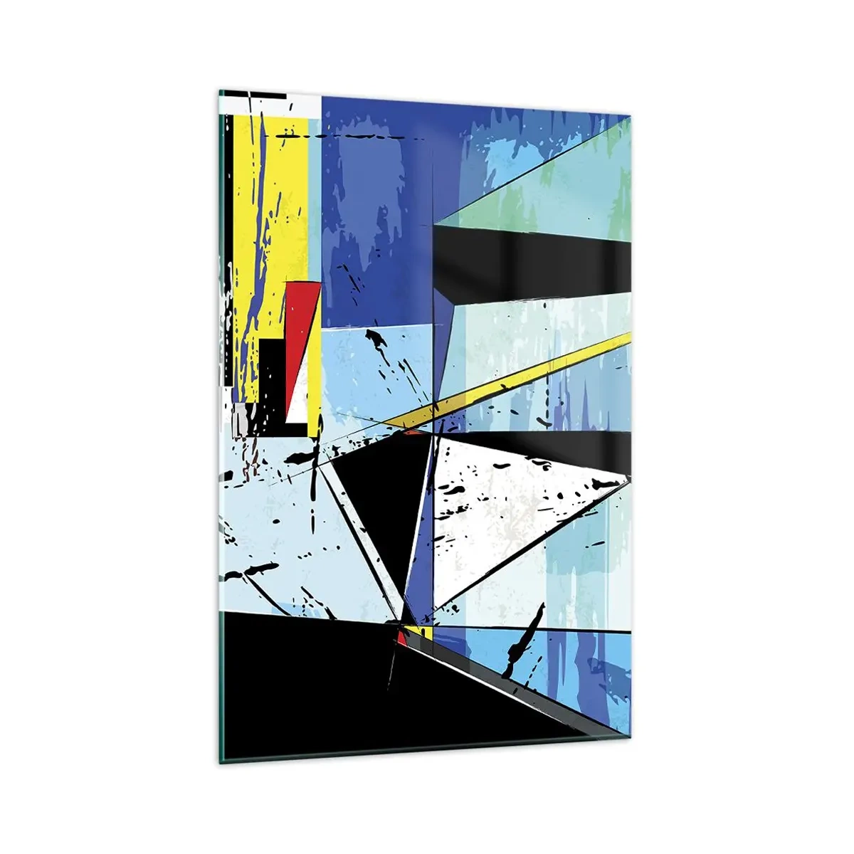 Impression sur verre - Image sur verre - Composition géométrique abstraite aux couleurs vives - 80x120cm - Regardez le monde sous un certain angle… - Décoration murale moderne pour le salon et la chambre ARTTOR