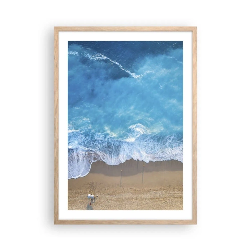 Affiche dans un chêne clair - Poster - La force du bleu - 50x70 cm