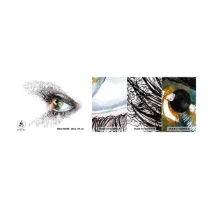 Échantillon De Papier Peint Standard Eco - Regarde droit dans l'âme - Abstraction, Graphique, Œil - 100x30 cm