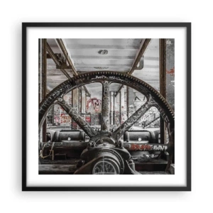 Affiche dans un cadre noir - Poster - Vie secrète d'une usine - 50x50 cm