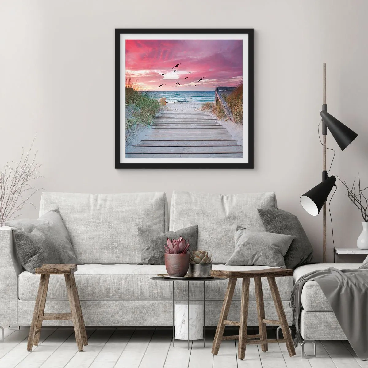 Affiche dans un cadre noir - Poster - Impression de la Baltique - 40x40 cm