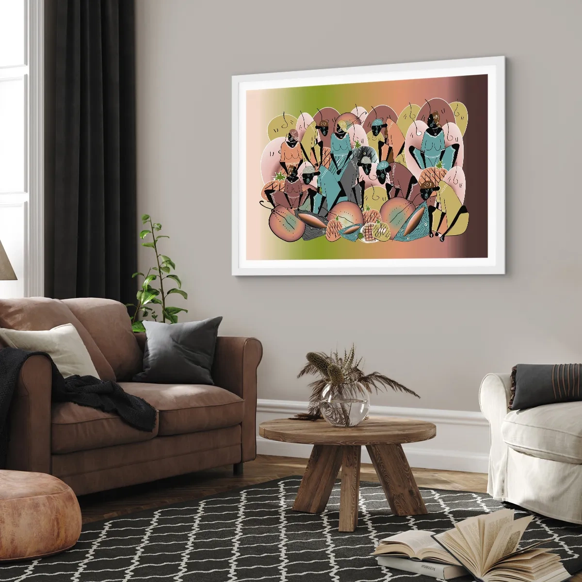 Affiche dans un cadre blanc - Poster - De grandes fêtes arrivent - 50x40 cm