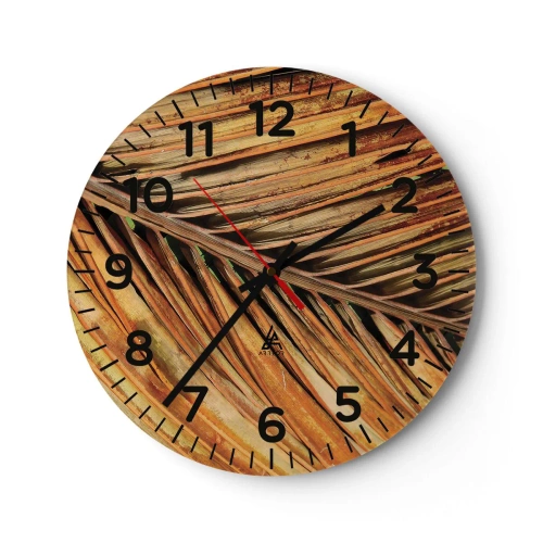 Horloge murale - Pendule murale - Or de noix de coco - 40x40 cm