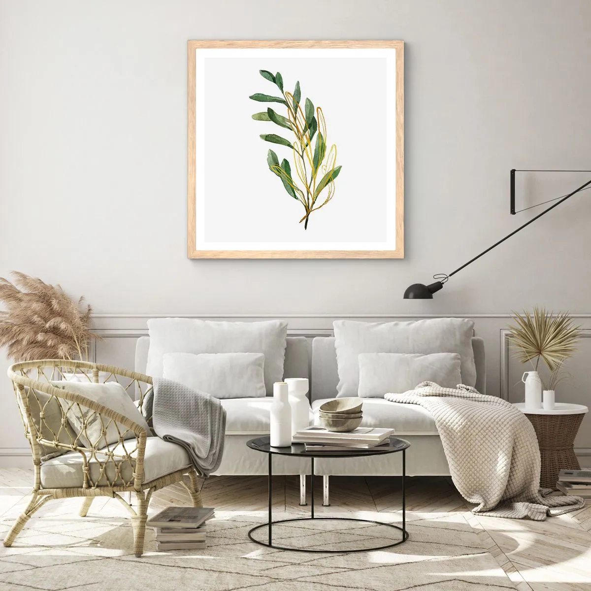 Affiche dans un chêne clair - Poster - Tout ce qui est bon - 60x60 cm