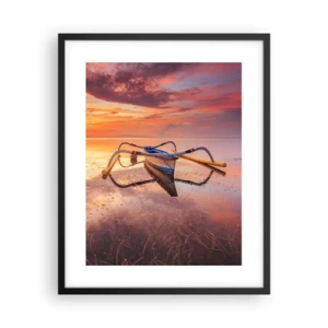 Affiche dans un cadre noir - Poster - Le calme d'une soirée tropicale - 40x50 cm