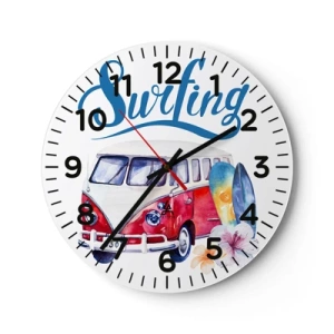 Horloge murale - Pendule murale - Concombre - un classique pour un surfeur - 40x40 cm