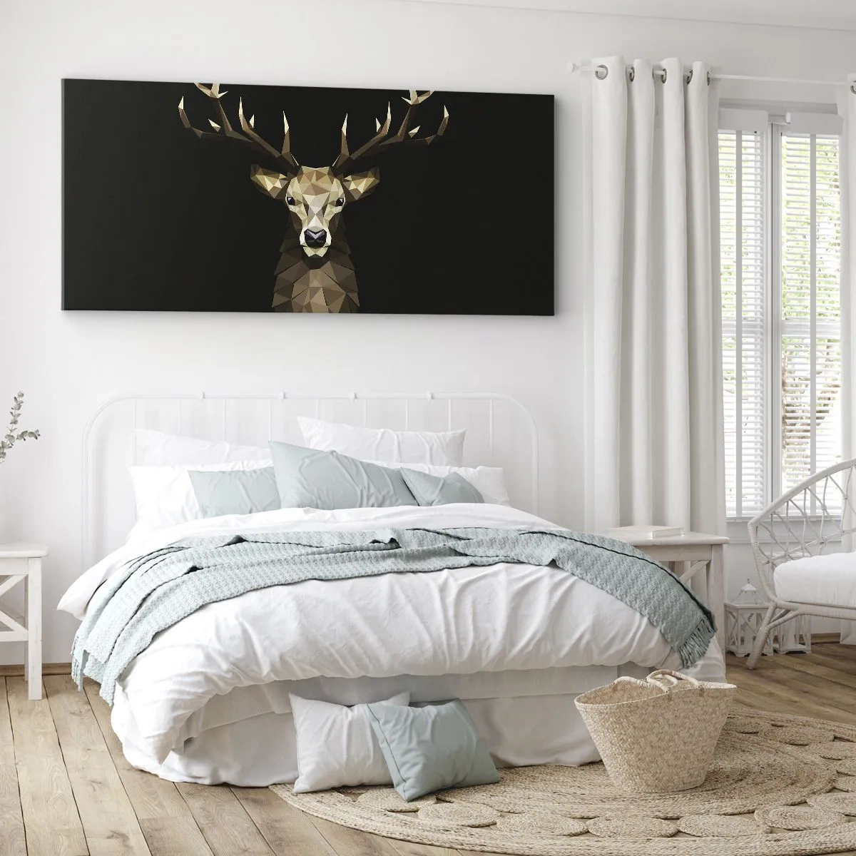 Impression sur toile - Image sur toile - Cerf cubique - 90x30 cm