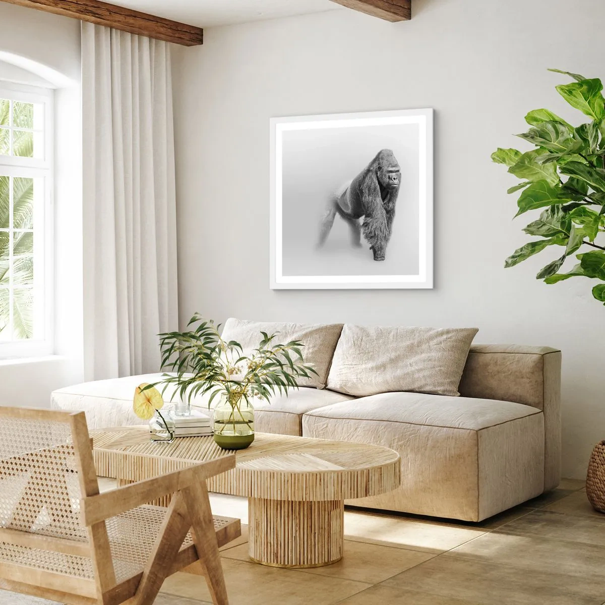 Affiche dans un cadre blanc - Poster - Confiant en sa force - 40x40 cm