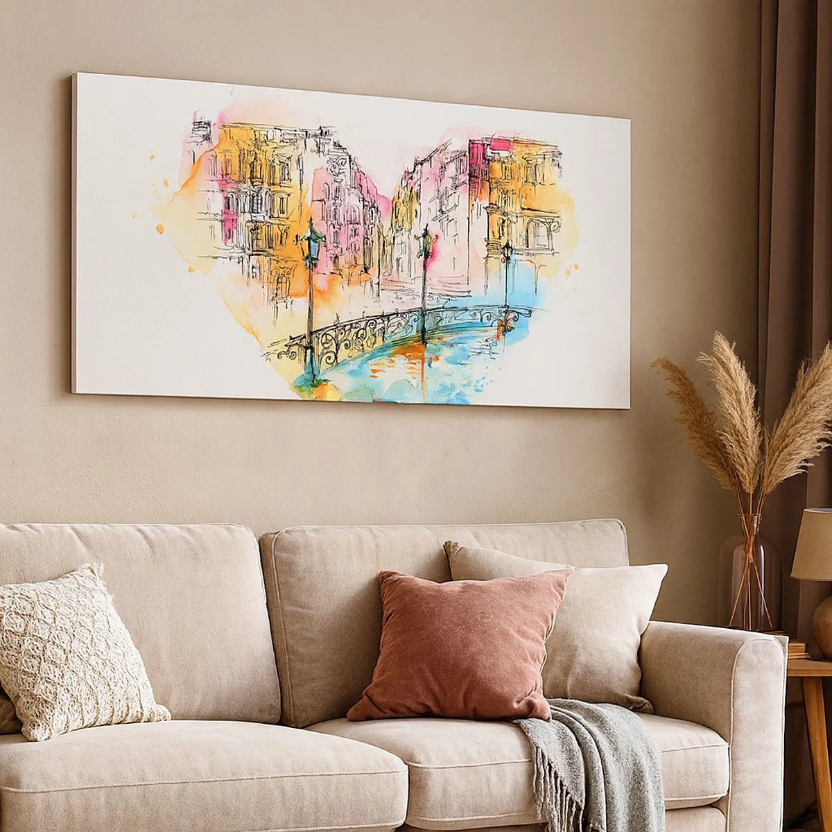 Impression sur toile - Image sur toile - Le coeur de la ville - 100x40 cm