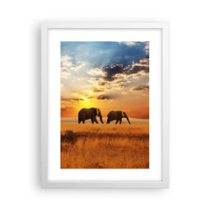 Affiche dans un cadre blanc - Poster - Déambulation familliale - 30x40 cm