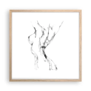 Affiche dans un chêne clair - Poster - Belle et forte - 50x50 cm