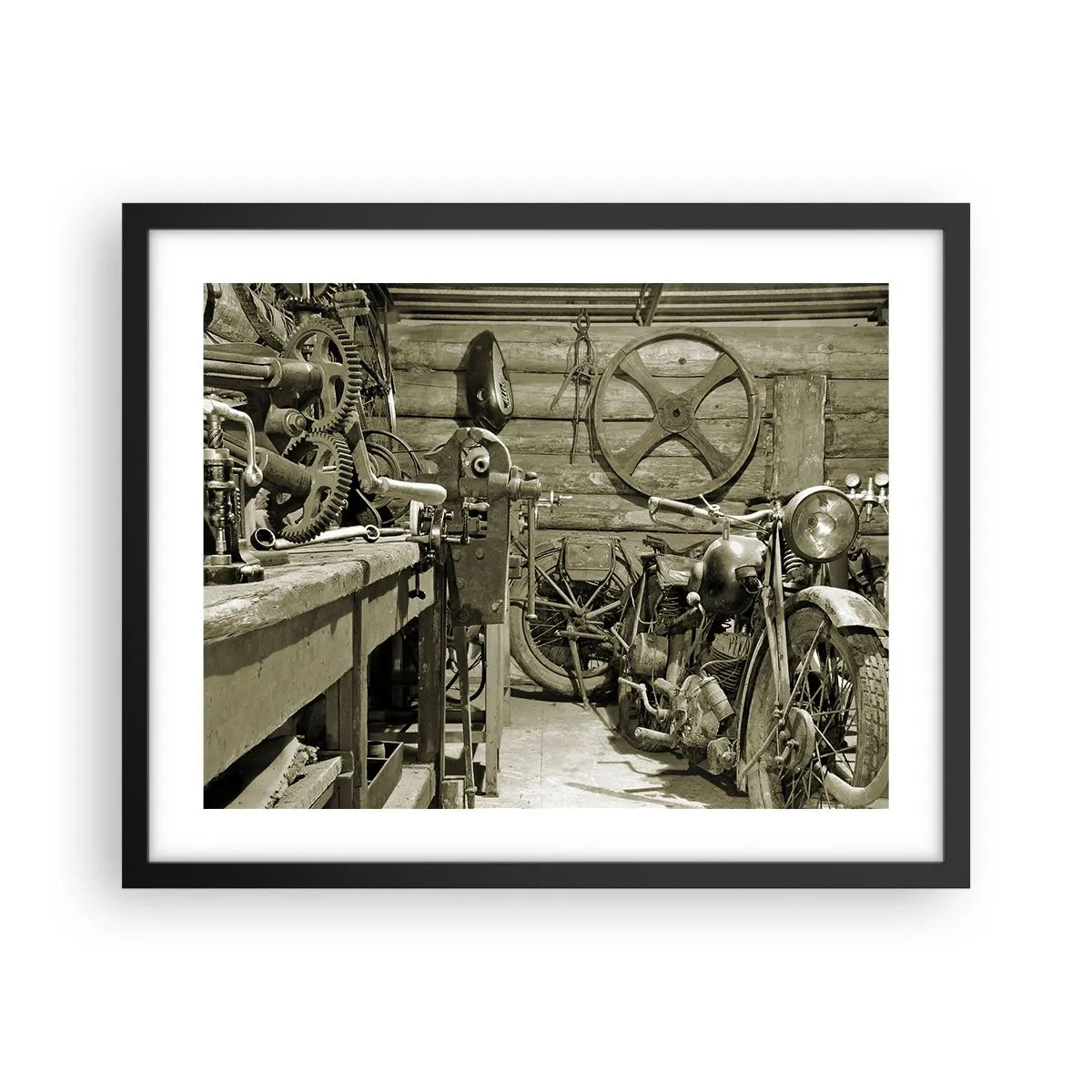 Affiche dans un cadre noir - Poster - Dans le hangar de l'oncle Władek - 50x40 cm