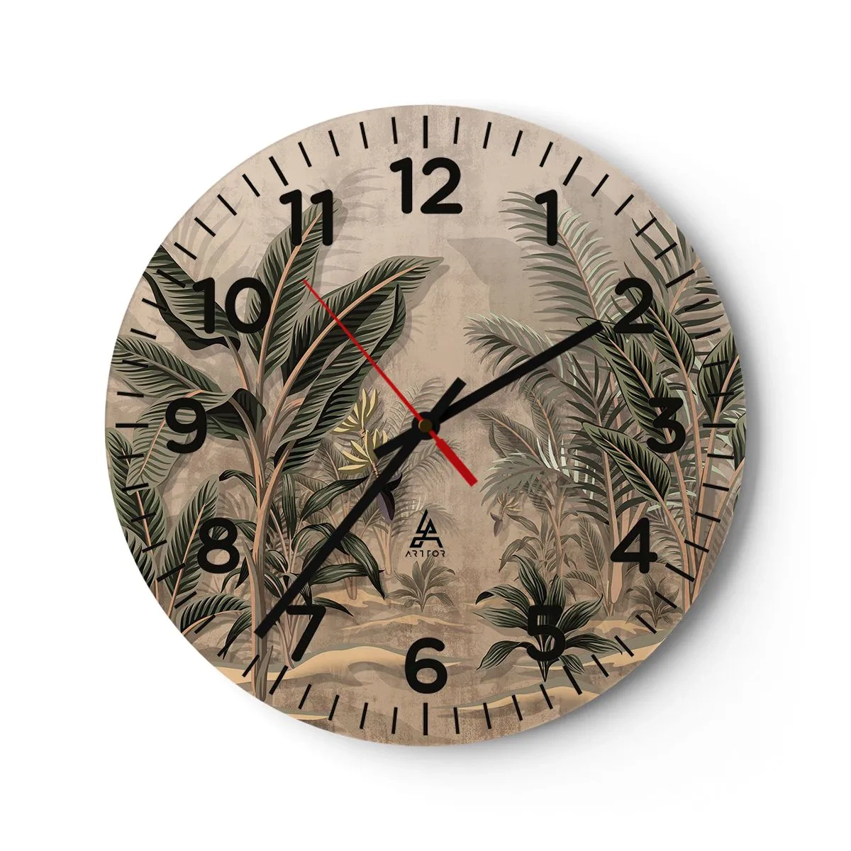 Horloge murale - Pendule murale - Une gravure de style colonial - 30x30 cm
