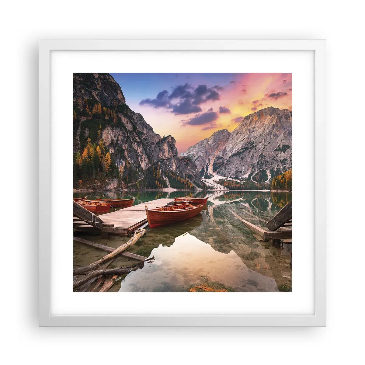 Affiche dans un cadre blanc - Poster - Promesse du jour - 40x40 cm