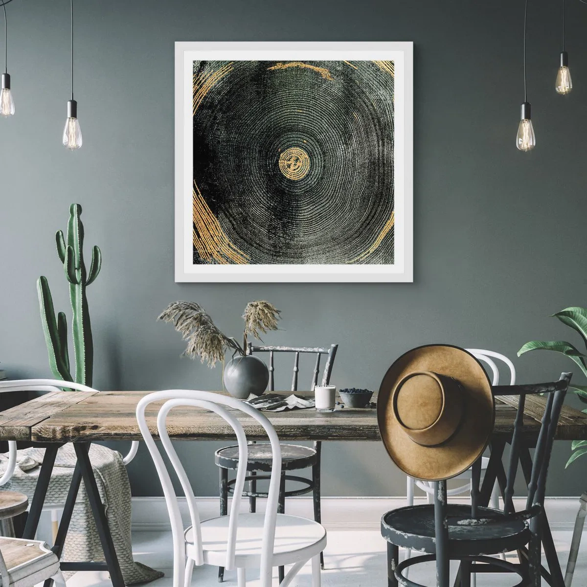 Affiche dans un cadre blanc - Poster - Changement et persistance - 50x50 cm