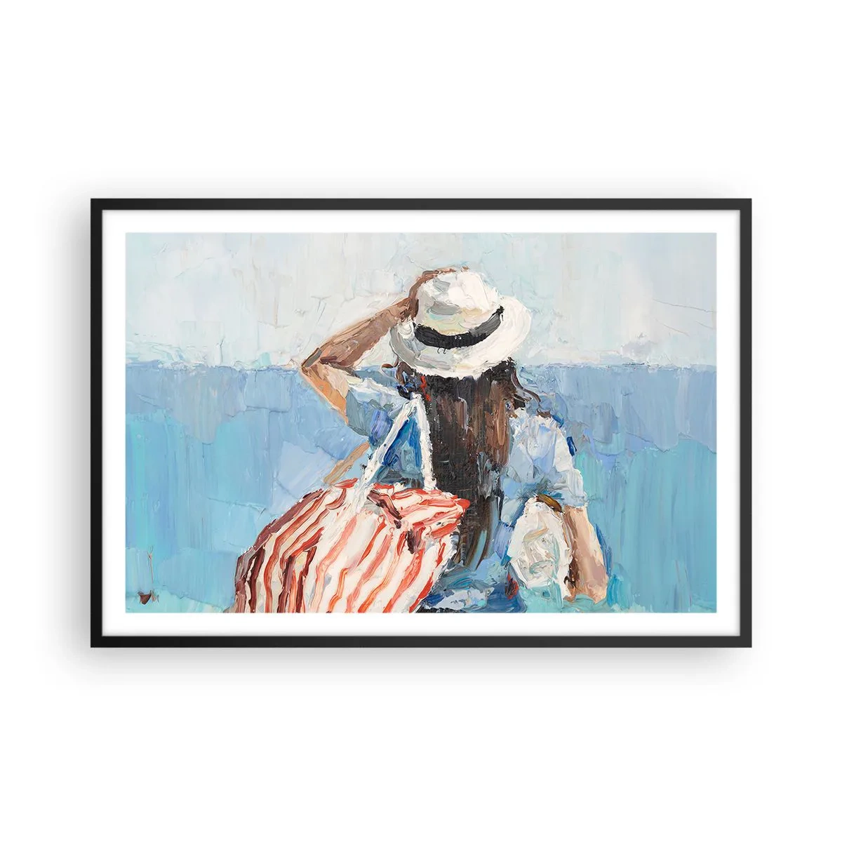 Affiche dans un cadre noir - Poster - Bienvenue à vos vacances - 91x61 cm
