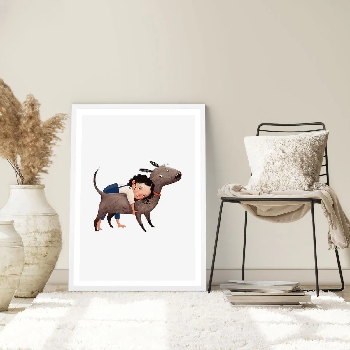 Affiche dans un cadre blanc - Poster - Les meilleurs amis - 40x50 cm