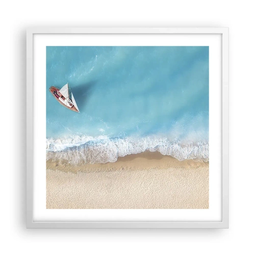 Affiche dans un cadre blanc - Poster - A la frontière de l'azur et de l'or - 50x50 cm
