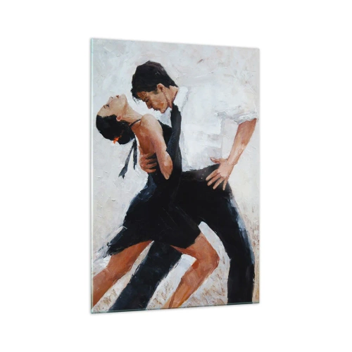 Impression sur verre - Image sur verre - Un couple dansant dans une photo élégante et sensuelle - 70x100cm - Tango de mes rêves et pensées - Décoration murale moderne pour le salon et la chambre ARTTOR