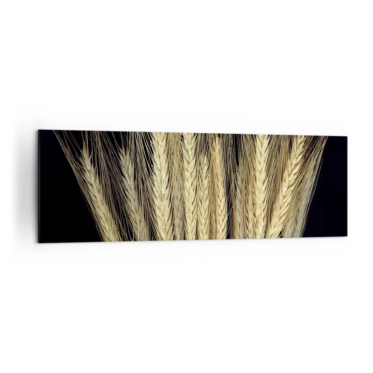 Impression sur toile - Image sur toile - Épis de blé sur fond noir dans un style rustique - 160x50cm - Magie rustique - Décoration murale moderne pour le salon et la chambre ARTTOR