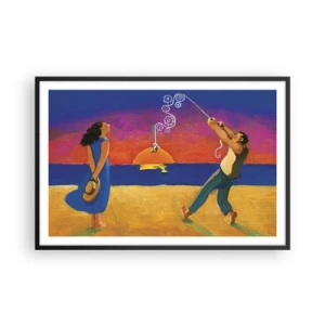 Affiche dans un cadre noir - Poster - Plus qu'une étoile dans le ciel - 91x61 cm