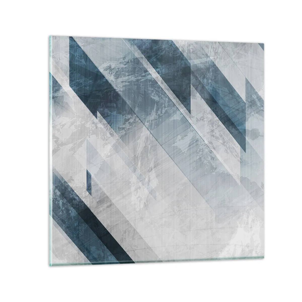 Impression sur verre - Image sur verre - Composition spatiale - mouvement gris - 40x40 cm