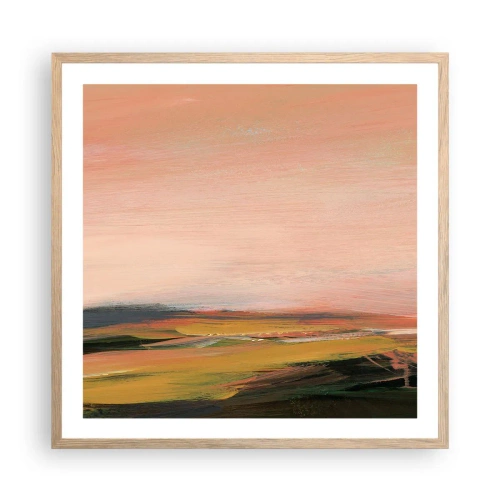 Affiche dans un chêne clair - Poster - Dans les tons de roses - 60x60 cm