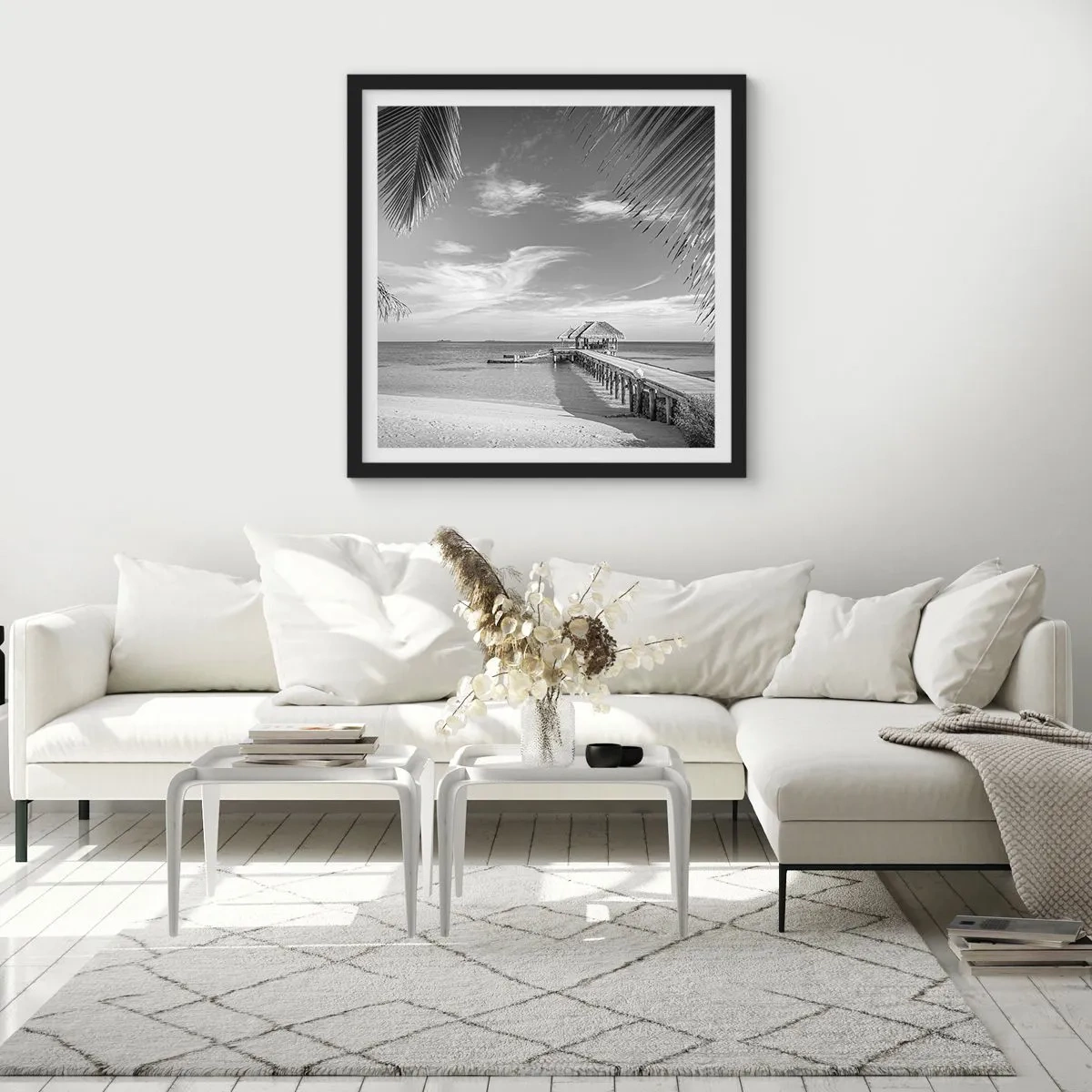 Affiche dans un cadre noir - Poster - Souvenirs ou rêve? - 30x30 cm