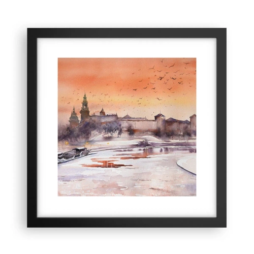 Affiche dans un cadre noir - Poster - Coucher de soleil royal - 30x30 cm
