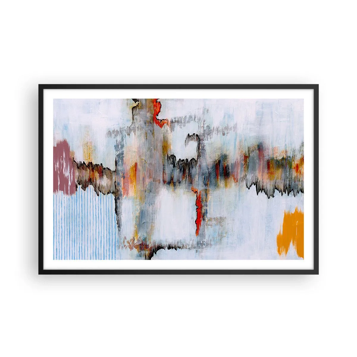 Affiche dans un cadre noir - Poster - Un bâton sur l'eau - 91x61 cm