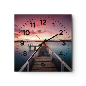 Horloge murale - Pendule murale - La douce flamme du soir - 30x30 cm