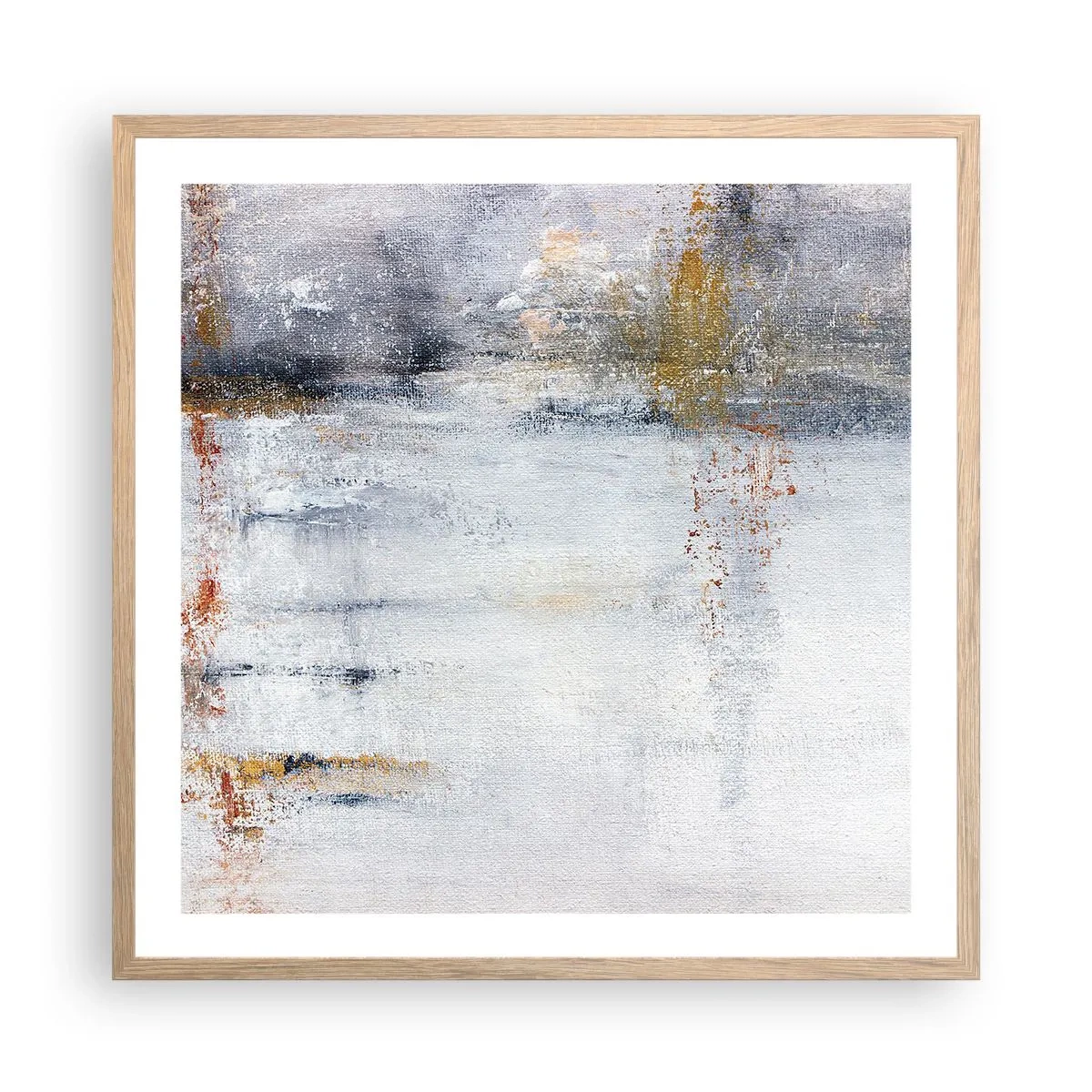 Affiche dans un chêne clair - Poster - Derrière l'air un rideau - 60x60 cm