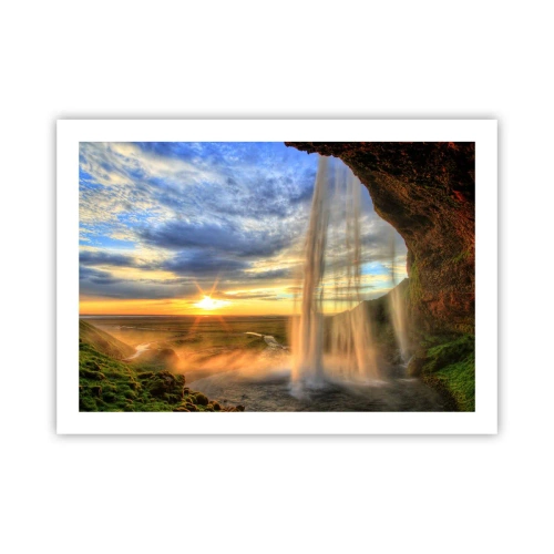 Affiche - Poster - Le monde derrière un voile de gouttes - 70x50 cm