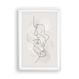 Affiche dans un cadre blanc - Poster - Emmêlé dans une étreinte - 61x91 cm