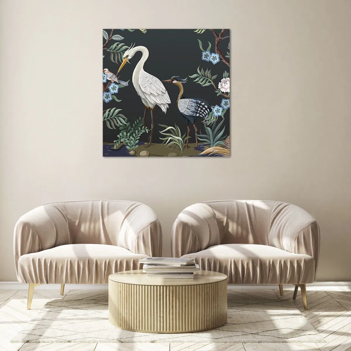 Impression sur verre - Image sur verre - Parade d'oiseaux - 40x40 cm