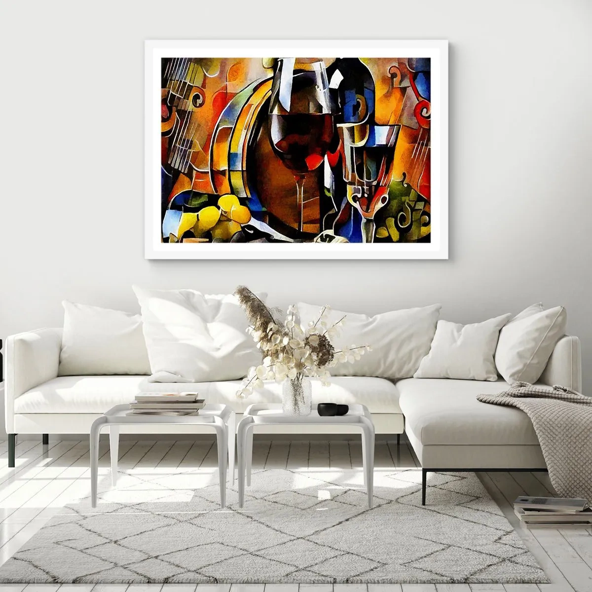 Affiche dans un cadre blanc - Poster - Et le monde prend des couleurs - 70x50 cm