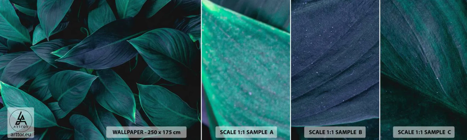 Échantillon De Papier Peint Standard Eco - le vert lui-même - Feuilles, Nature, Botanique - 100x30 cm