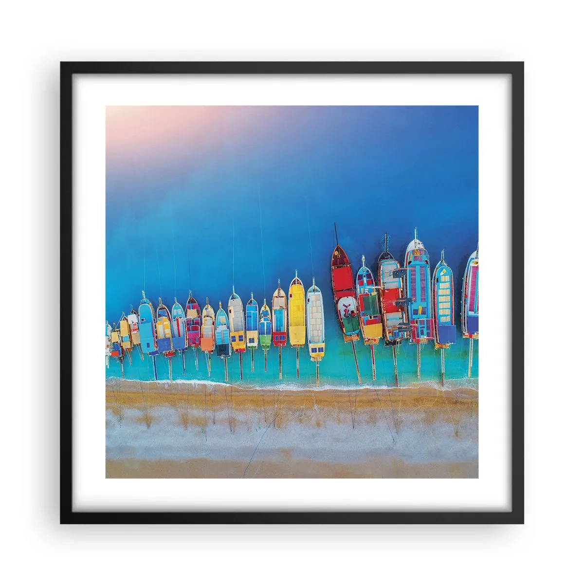 Affiche dans un cadre noir - Poster - Une vue à vol d'oiseau - 50x50 cm