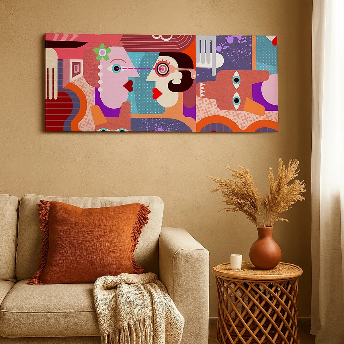 Impression sur toile - Image sur toile - Les yeux dans les yeux - 30x30 cm